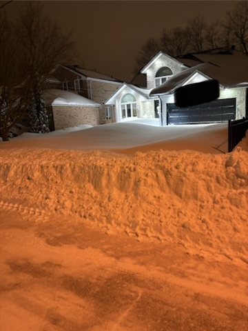 Cleared snow on a residential property