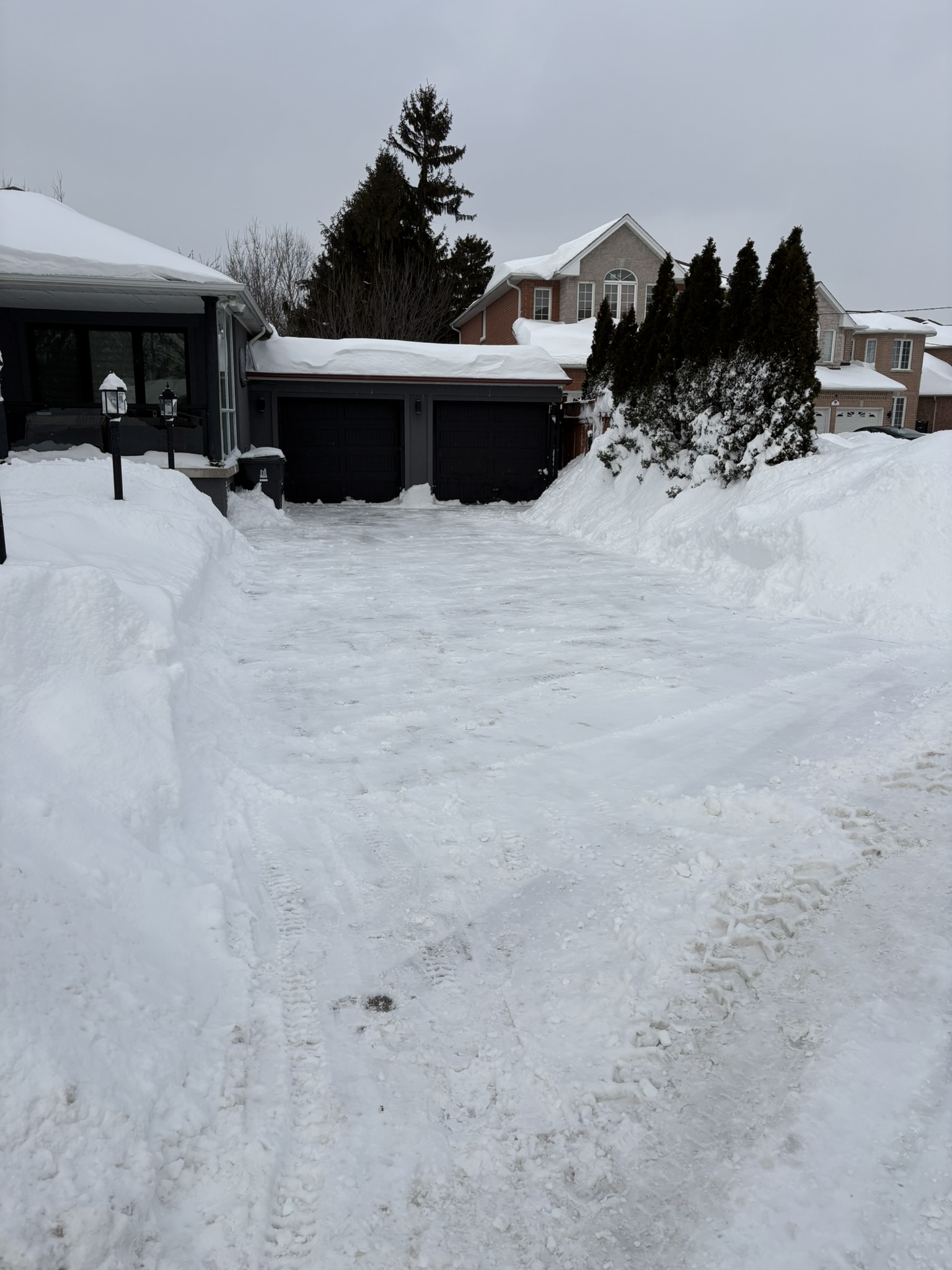 Cleared path after a snowfall