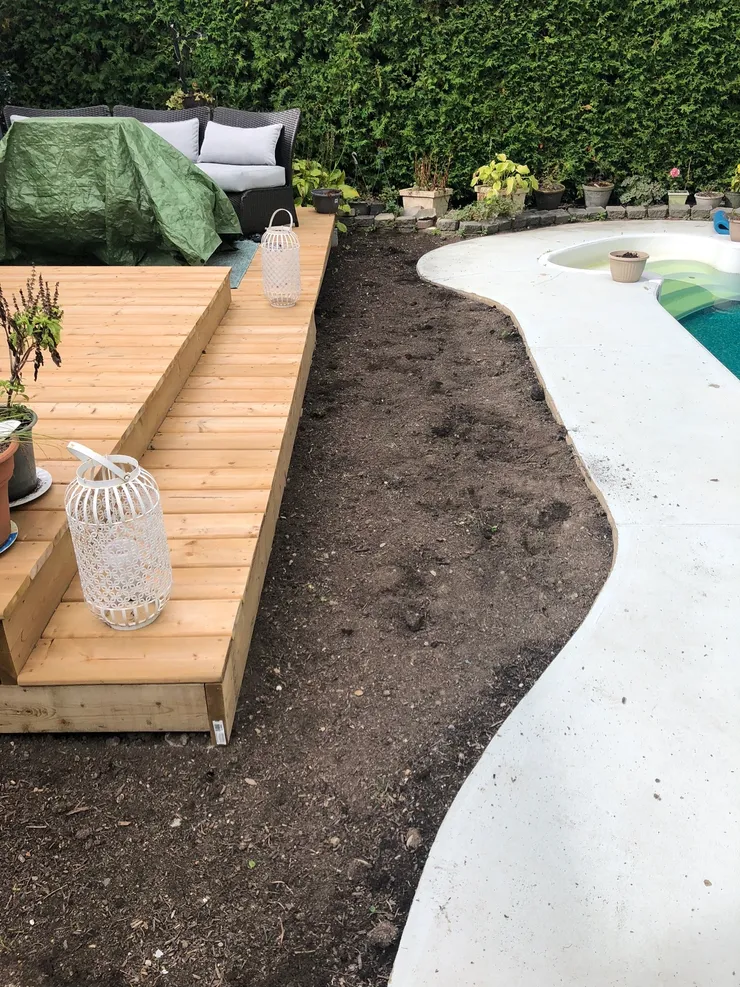 Yard before sod installation